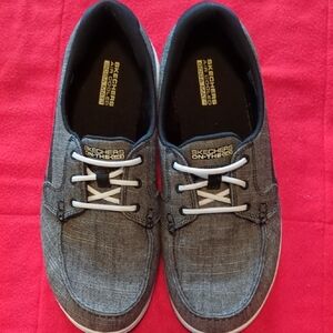 Skechers Women's Black And White Boat Shoes